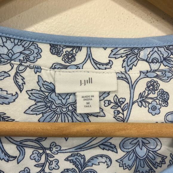 J. Jill Cotton Tencel Modal Soft Touch Knit Top Long Sleeve Sz M Tall - Picture 9 of 9